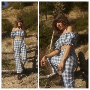Lykke Wullf Denim Gingham Leisure Pants